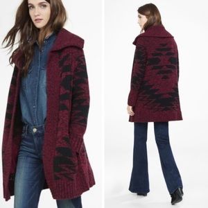 ‘SOLD’ Express Aztec Print Sweater Cardigan M